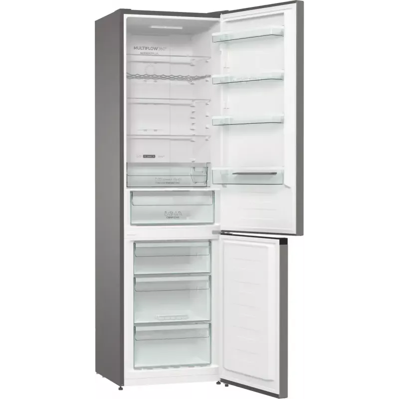 Gorenje NRK620CA2XL4 laisvai pastatomas šaldytuvas su apatiniu šaldikliu, 331 l (235 l + 96 l), No Frost Plus, C energijos klasės, pilkos spalvos