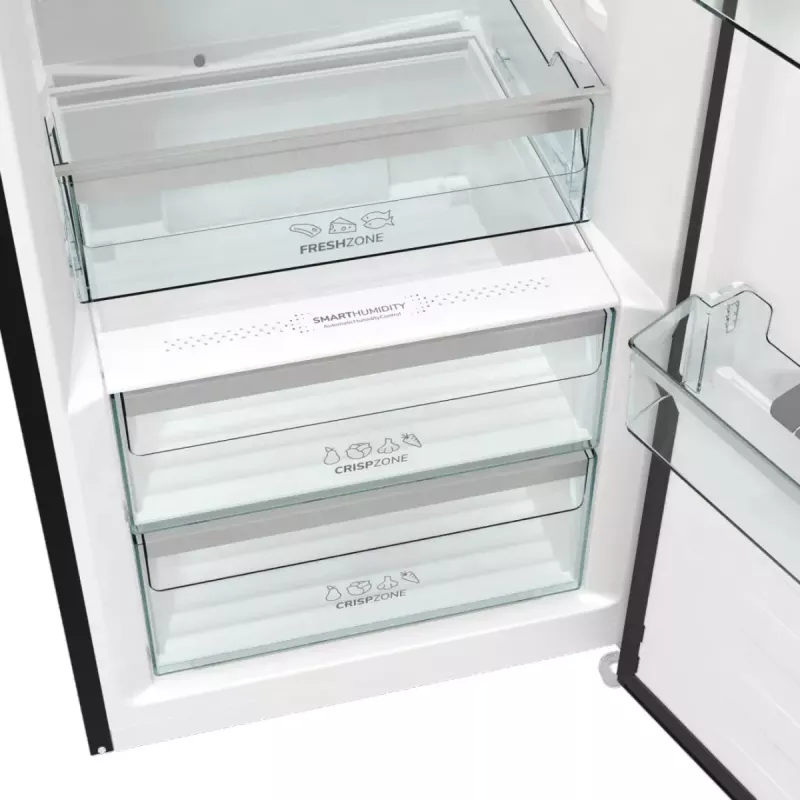 Laisvai pastatomas šaldytuvas Gorenje R619EABK6, 398 L, juodas, LED ekranas, E klasė, 1850×595×663 mm