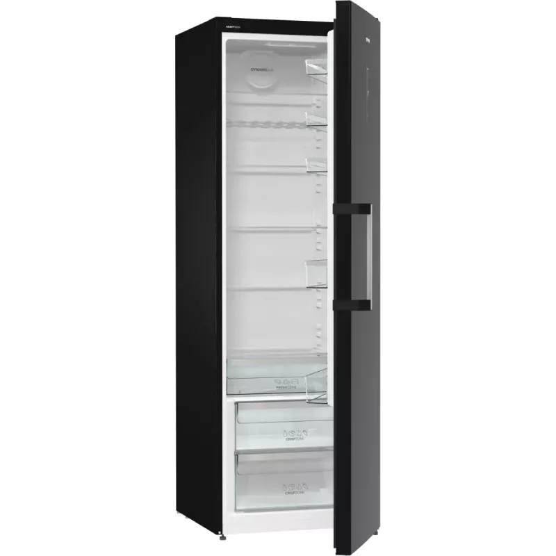 Laisvai pastatomas šaldytuvas Gorenje R619EABK6, 398 L, juodas, LED ekranas, E klasė, 1850×595×663 mm