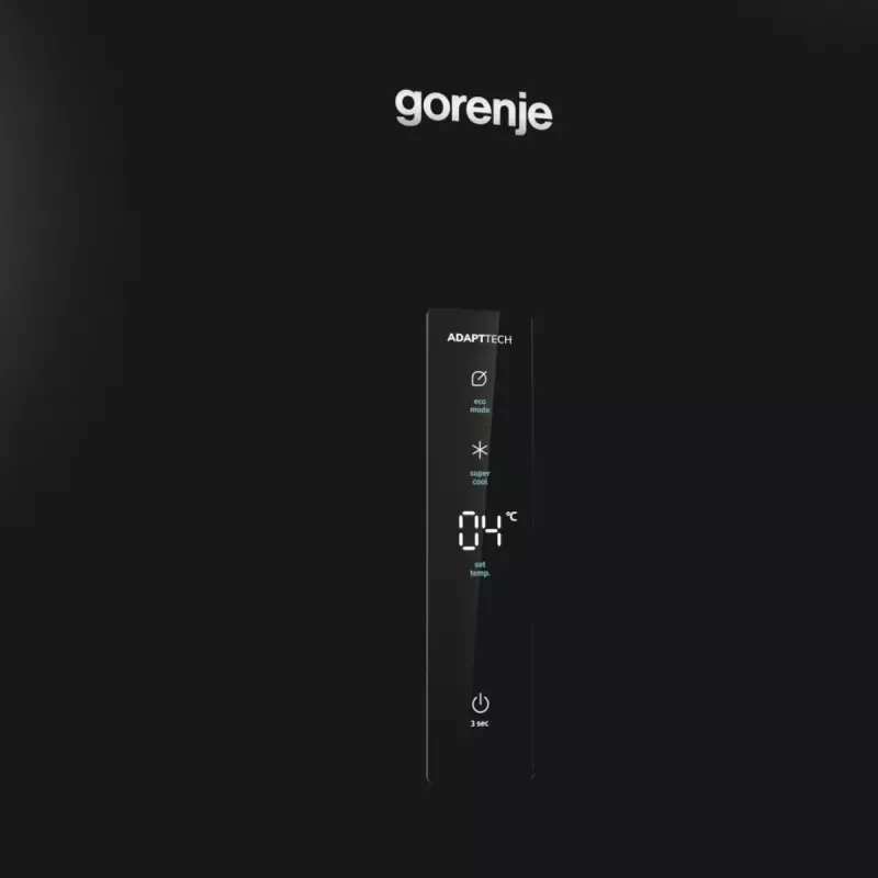 Laisvai pastatomas šaldytuvas Gorenje R619EABK6, 398 L, juodas, LED ekranas, E klasė, 1850×595×663 mm