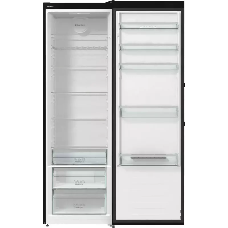 Laisvai pastatomas šaldytuvas Gorenje R619EABK6, 398 L, juodas, LED ekranas, E klasė, 1850×595×663 mm