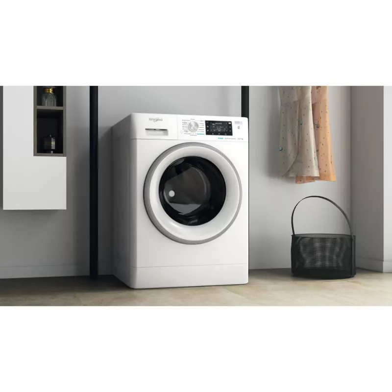 Whirlpool FFWDD 1076258 SV EE skalbyklė su džiovinimo funkcija, laisvai pastatoma, priekinio pakrovimo, balta