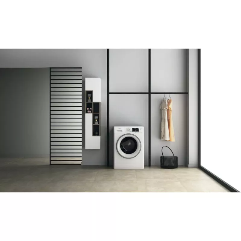 Whirlpool FFWDD 1076258 SV EE skalbyklė su džiovinimo funkcija, laisvai pastatoma, priekinio pakrovimo, balta