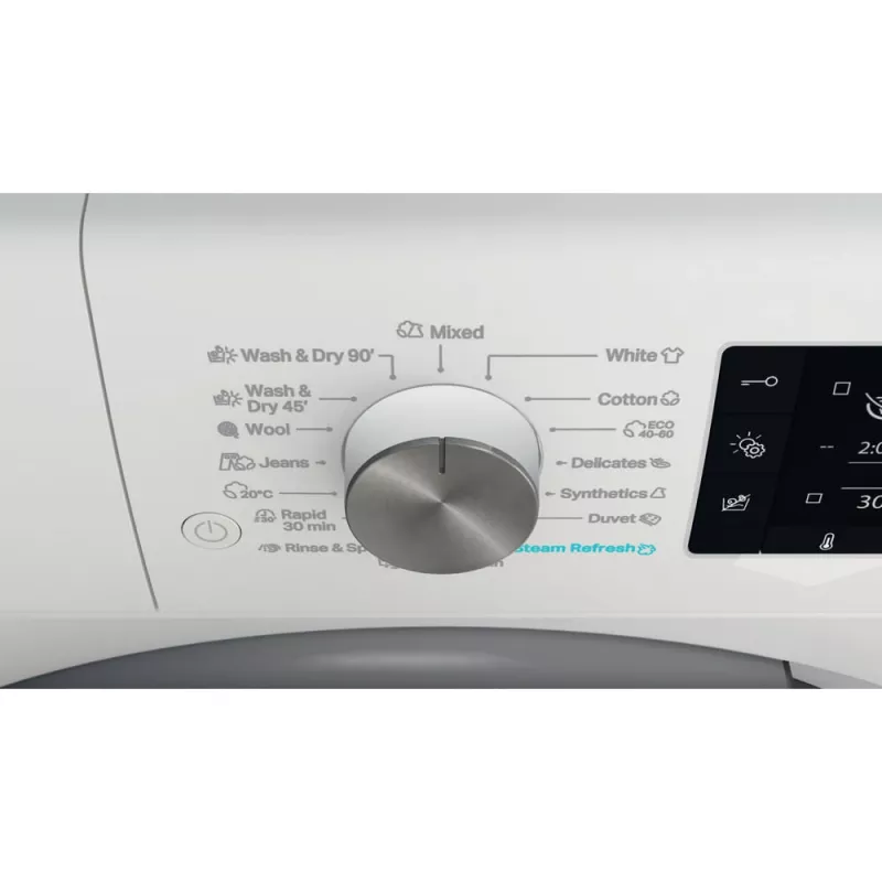 Whirlpool FFWDD 1076258 SV EE skalbyklė su džiovinimo funkcija, laisvai pastatoma, priekinio pakrovimo, balta