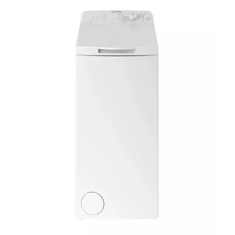 Skalbimo mašina su viršutiniu pakrovimu Indesit BTW L60400 EE/N — 6 kg, 1000 aps./min, 400×600×900 mm, balta