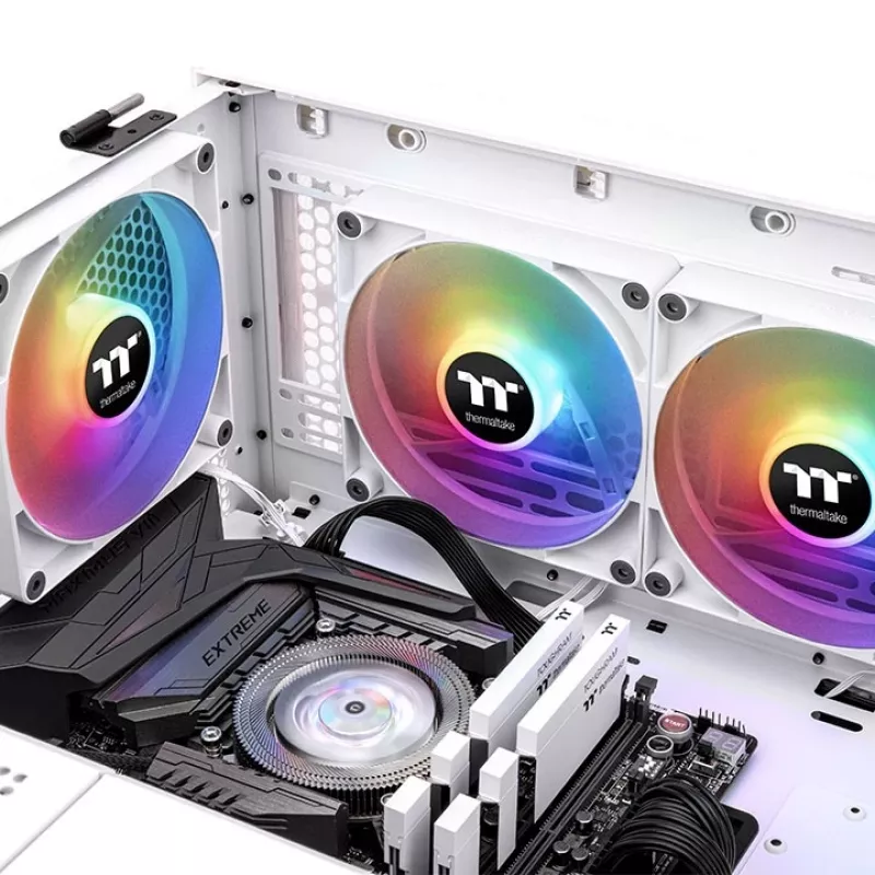 THERMALTAKE PC aušinimo ventiliatorius - CT120 ARGB Sync - 12cm - Baltas - 2 vnt. pakuotė