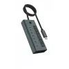 ICY BOX IB-HUB1457-C31 USB 3.2 Gen 1 (3.1 Gen 1) Type-C 10000 Mbit/s Mėlyna, Pilka