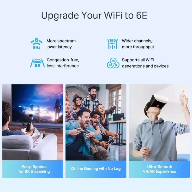 TP-Link Deco XE75 Pro AXE5400 belaidžio tinklo maršrutizatorius (triju juostų) Wi-Fi 6E, 500 m²