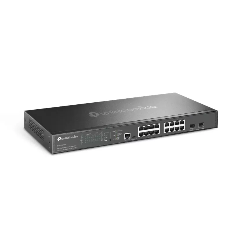 TP-Link Omada 16 prievadų 2,5G ir 2 prievadų 10GE SFP+ L2+ valdomas jungiklis su 8 PoE+ prievadais