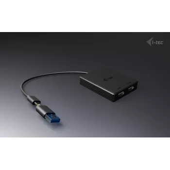 i-tec USB-A/USB-C Dual 4K/60 Hz DisplayPort vaizdo adapteris, 0,27 m