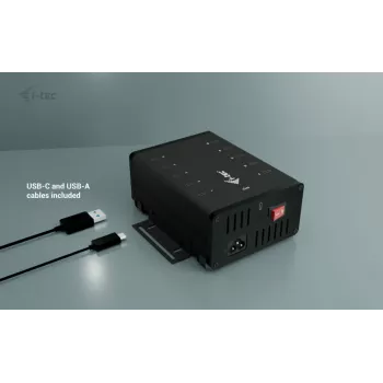i-tec USB-C / USB-A metalinis įkrovimo ir duomenų HUB, 15W vienam prievadui, 10x USB-C