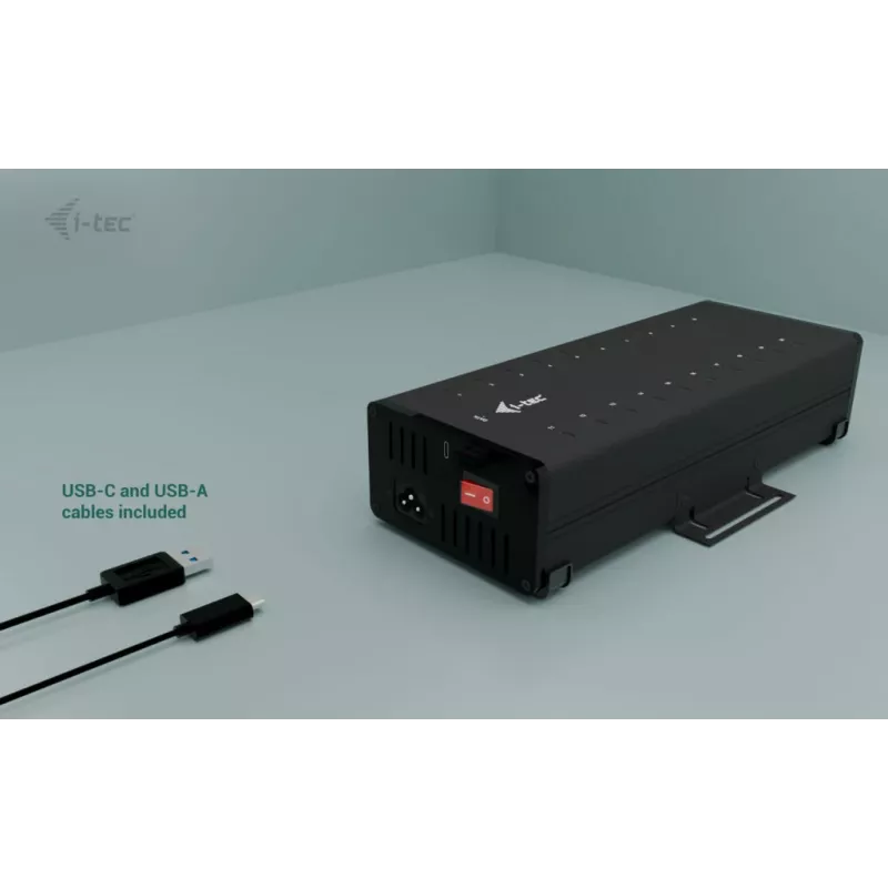 i-tec USB-C/USB-A Metal Įkrovimo + duomenų HUB, 15W vienam prievadui, 20x USB-C