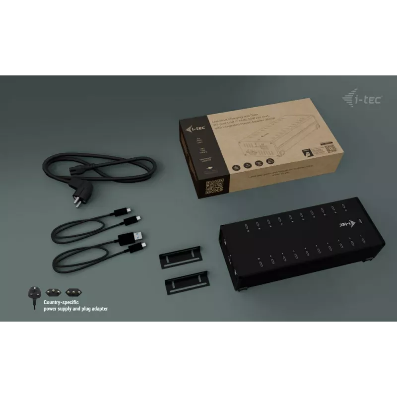 i-tec USB-C/USB-A Metal Įkrovimo + duomenų HUB, 15W vienam prievadui, 20x USB-C