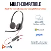 HP Poly Blackwire 3225 Stereo ausinės su USB-C jungtimi, 3,5 mm kištuku ir USB-C/A adapteriu