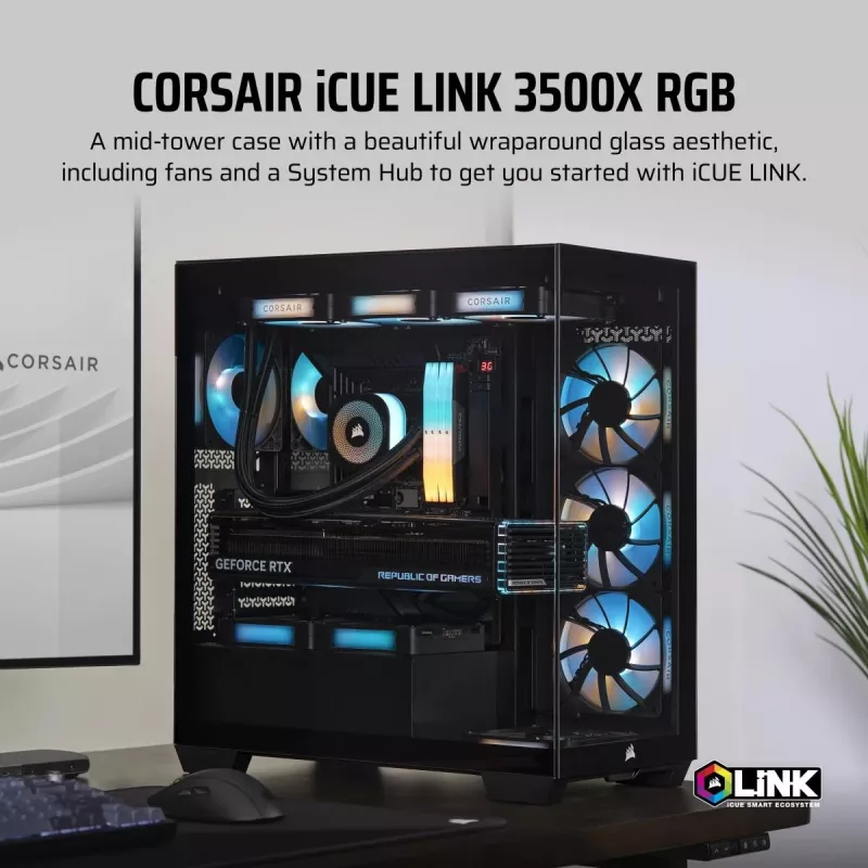 CORSAIR korpusas Icue Link 3500X RGB Mid-Tower