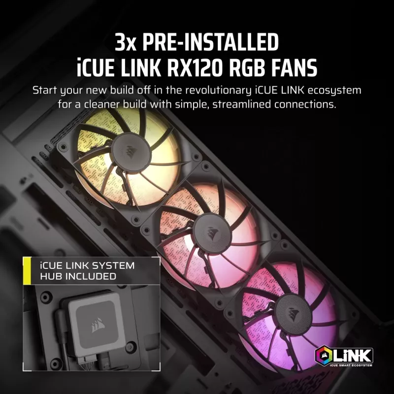 CORSAIR korpusas Icue Link 3500X RGB Mid-Tower