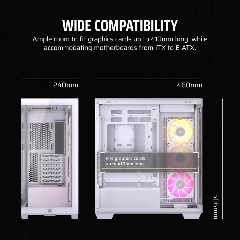 CORSAIR PC korpusas - Icue Link 3500X RGB Mid-Tower - Baltas