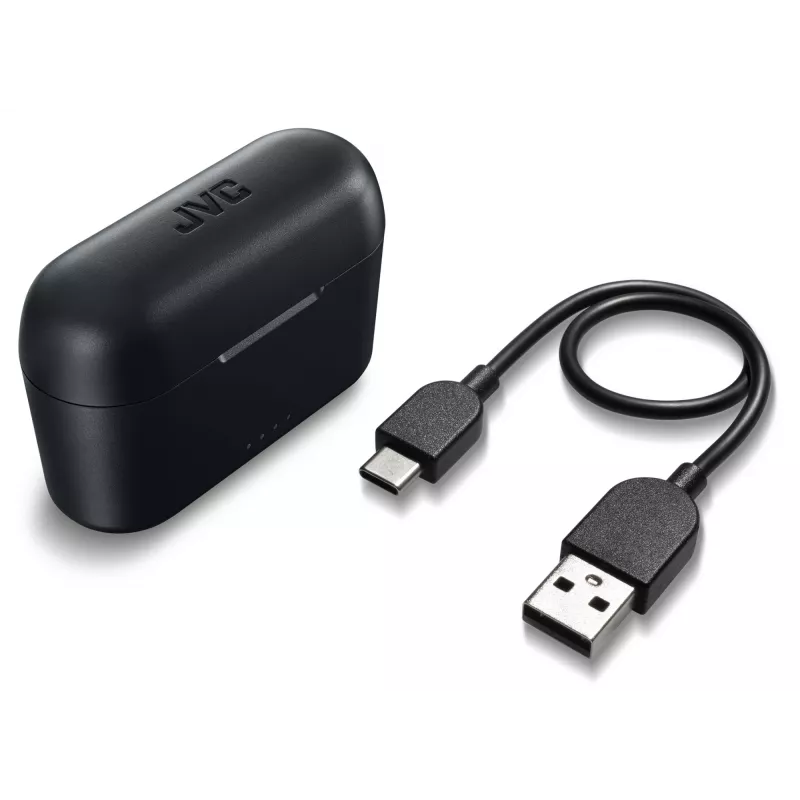 Belaidės ausinės į ausis JVC Stix HAA-3TBU, True Wireless, Bluetooth 5.1, IPX4, 7,5 h (ausinės) / 22 h (su dėklu), USB-C