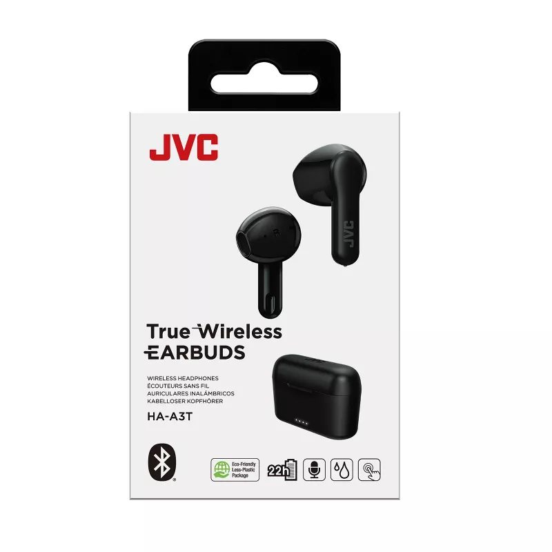 Belaidės ausinės į ausis JVC Stix HAA-3TBU, True Wireless, Bluetooth 5.1, IPX4, 7,5 h (ausinės) / 22 h (su dėklu), USB-C
