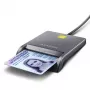 Axagon CRE-SM3T USB-A Smart / ID kortelių plokščiasis skaitytuvas, USB 2.0, 1,3 m, juodas, 56 g