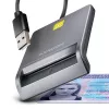 Axagon CRE-SM3T USB-A Smart / ID kortelių plokščiasis skaitytuvas, USB 2.0, 1,3 m, juodas, 56 g