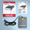 Axagon CRE-SM3T USB-A Smart / ID kortelių plokščiasis skaitytuvas, USB 2.0, 1,3 m, juodas, 56 g