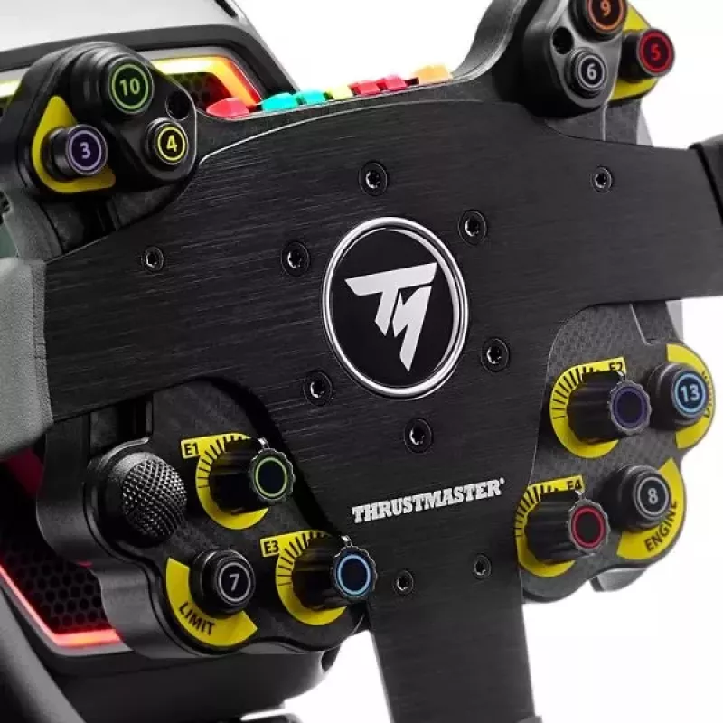 Thrustmaster Evo Racing 32R Leather vairas, juodas/geltonas, PC, PlayStation 4, PlayStation 5, Xbox, Xbox One