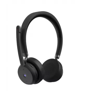 Belaidė Lenovo VoIP ausinė, ausinės ant galvos, biurui/skambučių centrui, Bluetooth, juoda