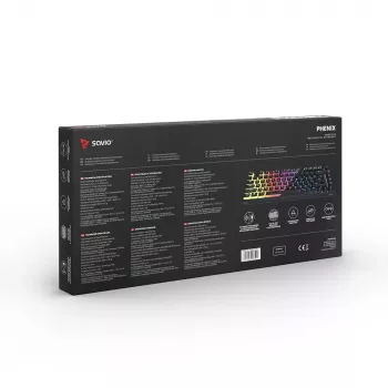 Žaidimų klaviatūra Savio SAVGK-PHENIX YELLOW USB RF Wireless Bluetooth Mechaninė 82 klavišų RGB