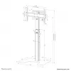 Neomounts FL45S-825BL1 TV grindinis stovas 37-75 colių - TÜV, 70 kg, 94 cm (37 inch), 190,5 cm (75 inch), 100 x 100 mm, 600 x 400 mm, 1040 - 1570 mm
