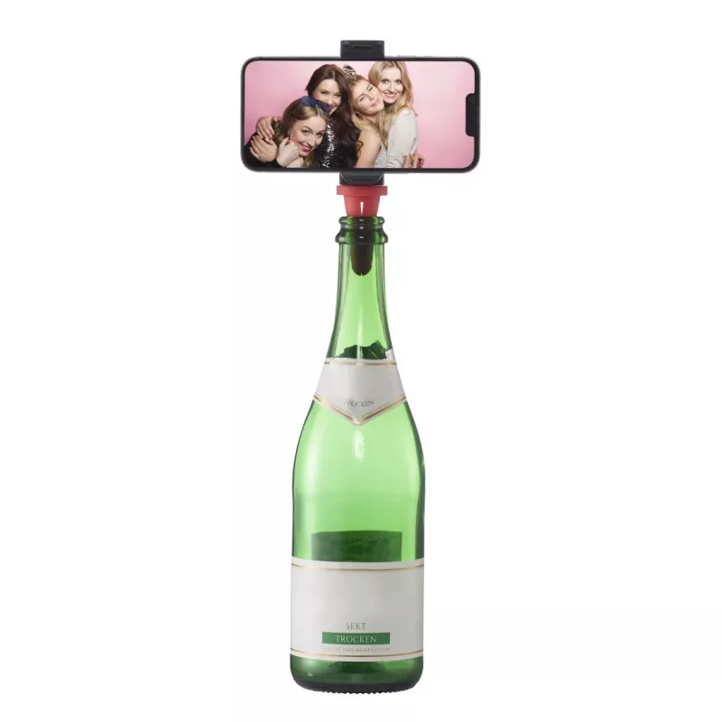 Nešiojamas laikiklis telefonui Hama Bottle Pod Fun, pasyvus, juodas/raudonas