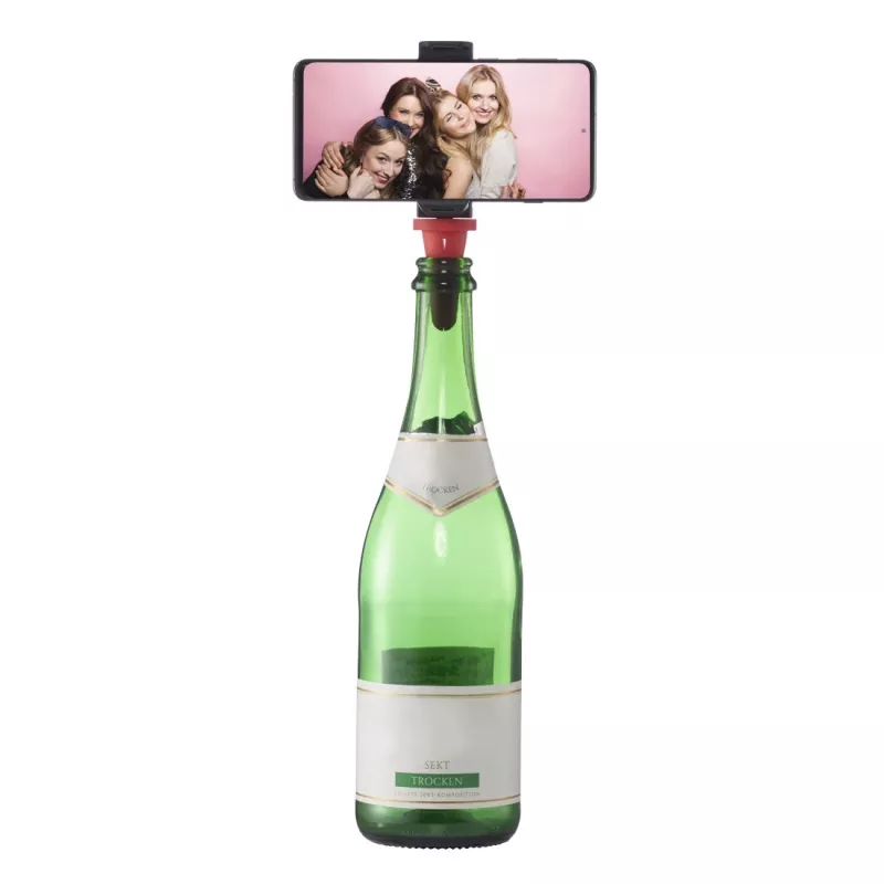 Nešiojamas laikiklis telefonui Hama Bottle Pod Fun, pasyvus, juodas/raudonas