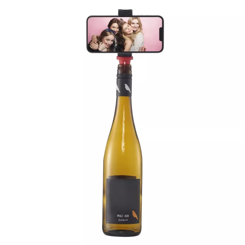 Nešiojamas laikiklis telefonui Hama Bottle Pod Fun, pasyvus, juodas/raudonas