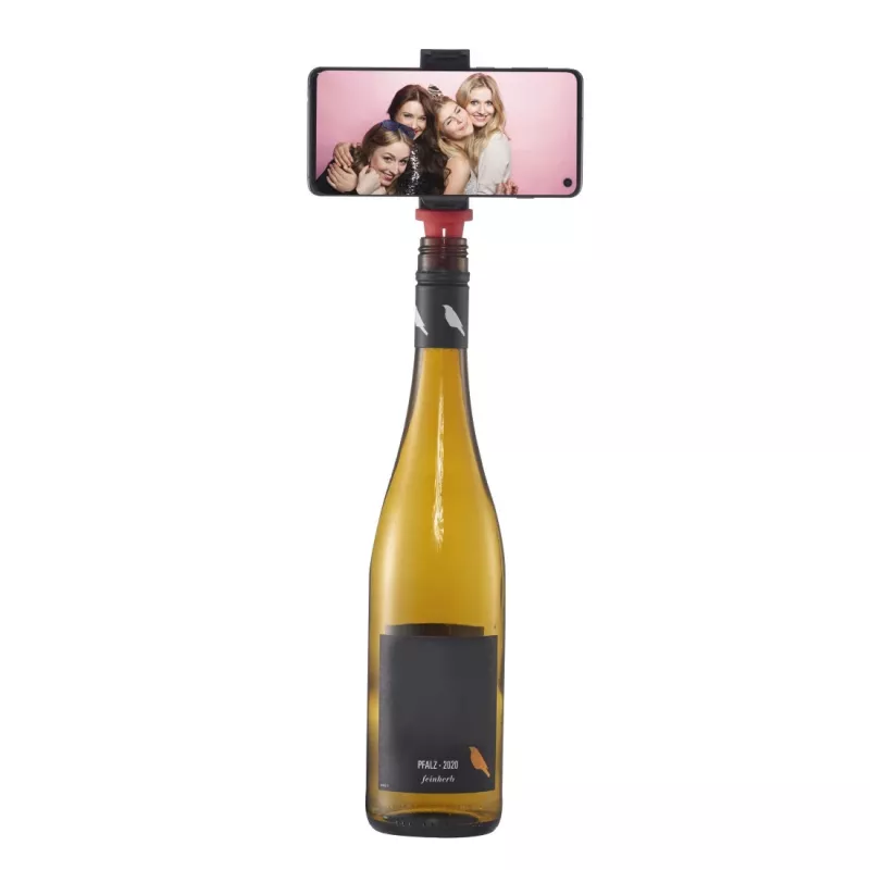 Nešiojamas laikiklis telefonui Hama Bottle Pod Fun, pasyvus, juodas/raudonas