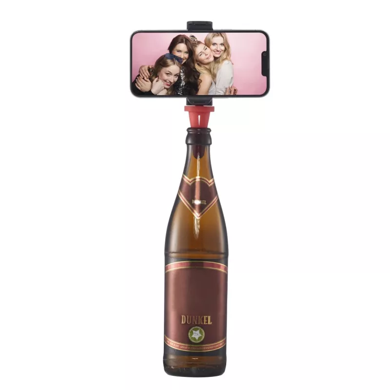 Nešiojamas laikiklis telefonui Hama Bottle Pod Fun, pasyvus, juodas/raudonas
