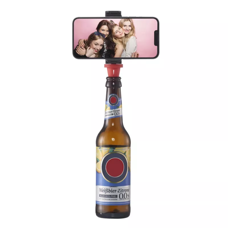 Nešiojamas laikiklis telefonui Hama Bottle Pod Fun, pasyvus, juodas/raudonas