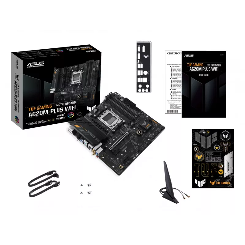 ASUS TUF GAMING A620M-PLUS WIFI pagrindinė plokštė AMD A620 Socket AM5 micro ATX
