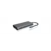 ICY BOX IB-DK4050-CPD vielinė USB 3.2 Gen 1 (3.1 Gen 1) Type-C dokavimo stotelė, antracitinė