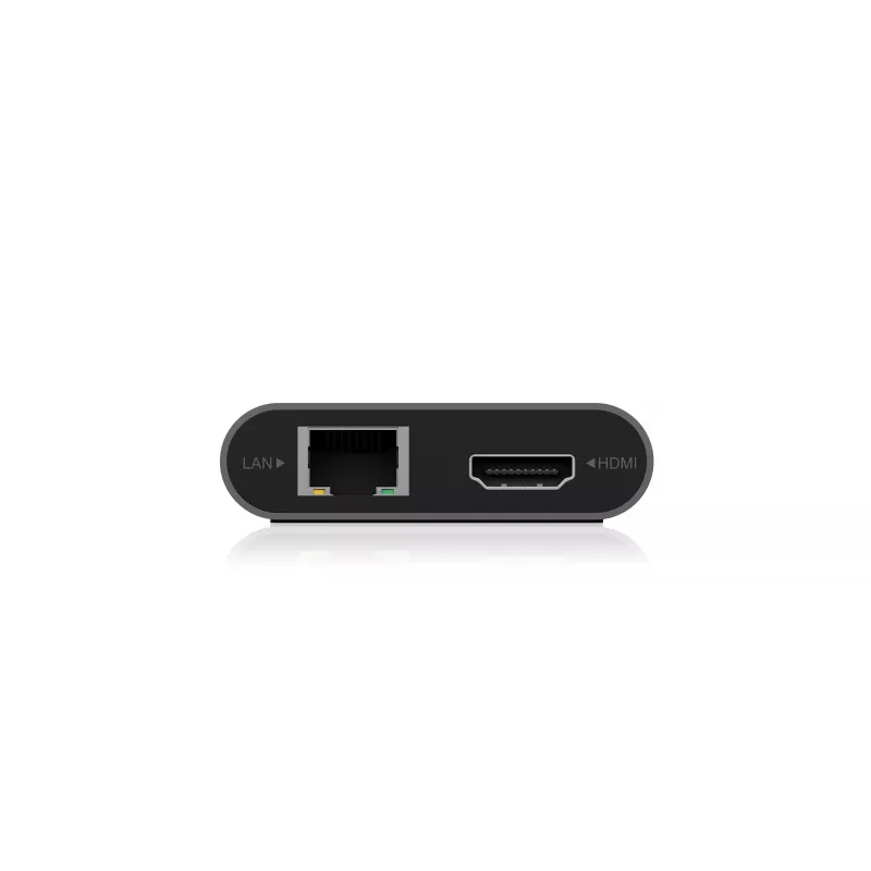 ICY BOX IB-DK4050-CPD vielinė USB 3.2 Gen 1 (3.1 Gen 1) Type-C dokavimo stotelė, antracitinė