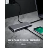 ICY BOX IB-DK4050-CPD vielinė USB 3.2 Gen 1 (3.1 Gen 1) Type-C dokavimo stotelė, antracitinė