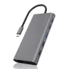 ICY BOX IB-DK4050-CPD vielinė USB 3.2 Gen 1 (3.1 Gen 1) Type-C dokavimo stotelė, antracitinė
