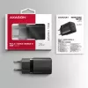 Sieninis įkroviklis Axagon ACU-PD20 1x QC3.0/AFC/FCP/PD Type-C 20W Juodas