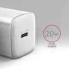Sieninis įkroviklis Axagon ACU-PD20W 1x QC3.0/AFC/FCP/PD Type-C 20W baltas