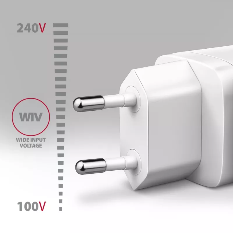 Sieninis įkroviklis Axagon ACU-PD20W 1x QC3.0/AFC/FCP/PD Type-C 20W baltas