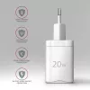 Sieninis įkroviklis Axagon ACU-PD20W 1x QC3.0/AFC/FCP/PD Type-C 20W baltas