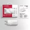 Sieninis įkroviklis Axagon ACU-PD20W 1x QC3.0/AFC/FCP/PD Type-C 20W baltas