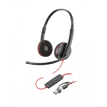 HP Poly Blackwire 3220 Stereo USB-C ausinės su USB-C/A adapteriu (Bulk)