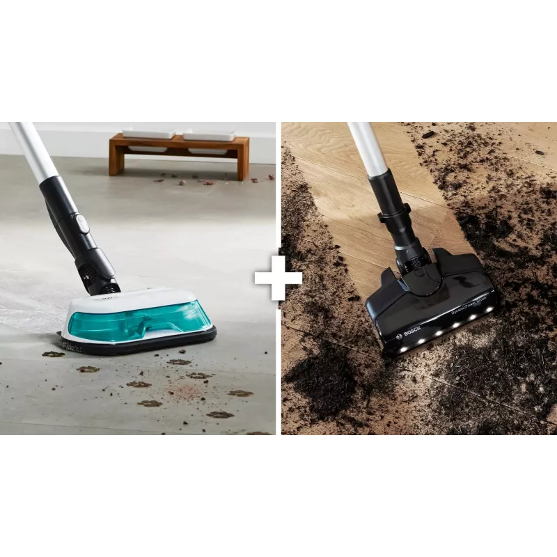 Bosch BCS71HYG1 belaidis šluotinis dulkių siurblys, šlapiam ir sausam valymui, HEPA, be maišelio, 0,3 l, 23,5 W, juoda/balta, 3 Ah