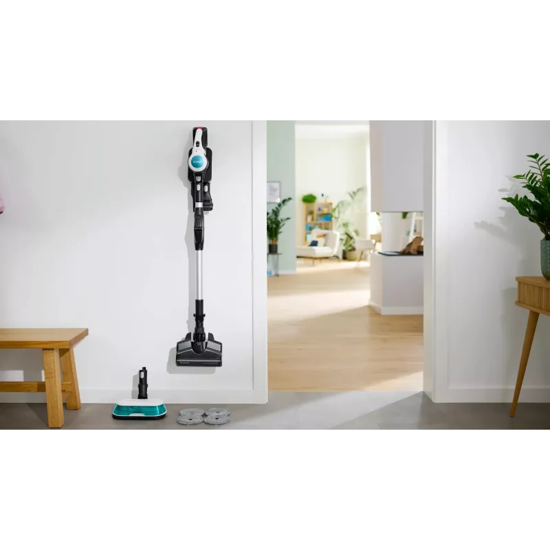 Bosch BCS71HYG1 belaidis šluotinis dulkių siurblys, šlapiam ir sausam valymui, HEPA, be maišelio, 0,3 l, 23,5 W, juoda/balta, 3 Ah