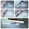 USB-C 5Gbps 5-u jungčių centras Axagon HMC-5H60: 2x USB-A, 1x USB-C, HDMI 4K/60Hz, PD 100W, USB-C laidas